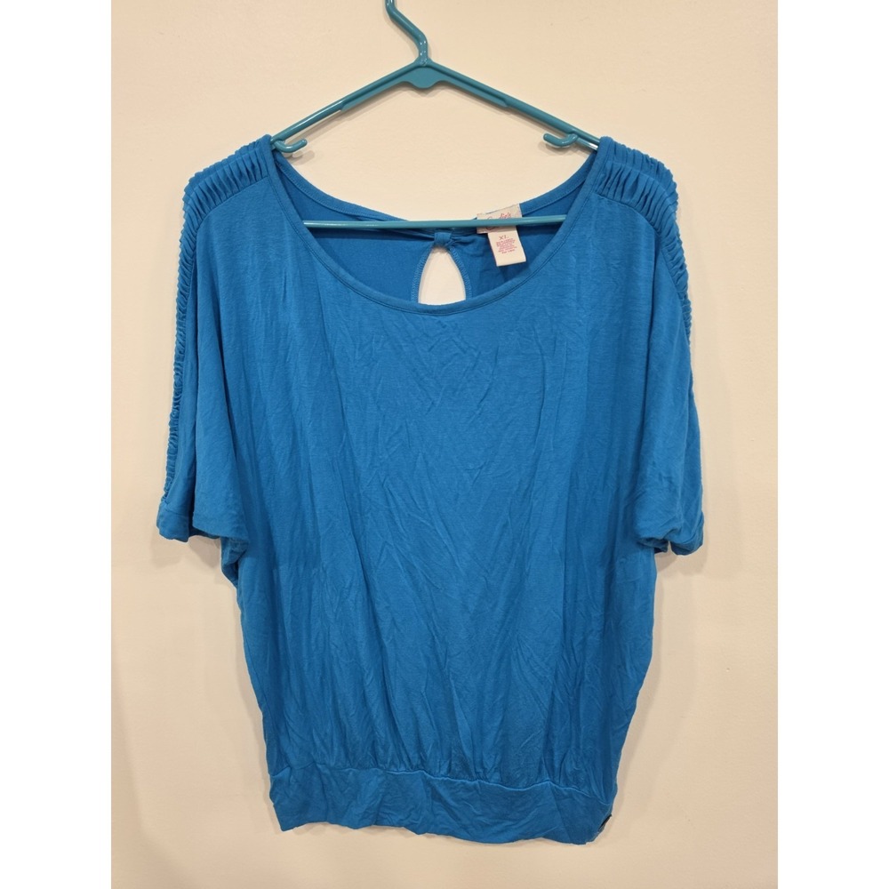 Y2K Candie's Teal Slouchy Dolman Top XL Oversized Off Shoulder Wide Neck
